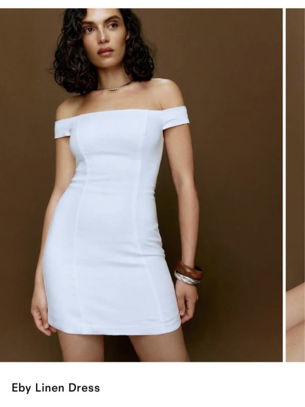 NWT Reformation 100% Linen Off-Shoulder Dress